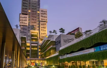 Gedung kampus Binus dekat apartemen Pacific Garden